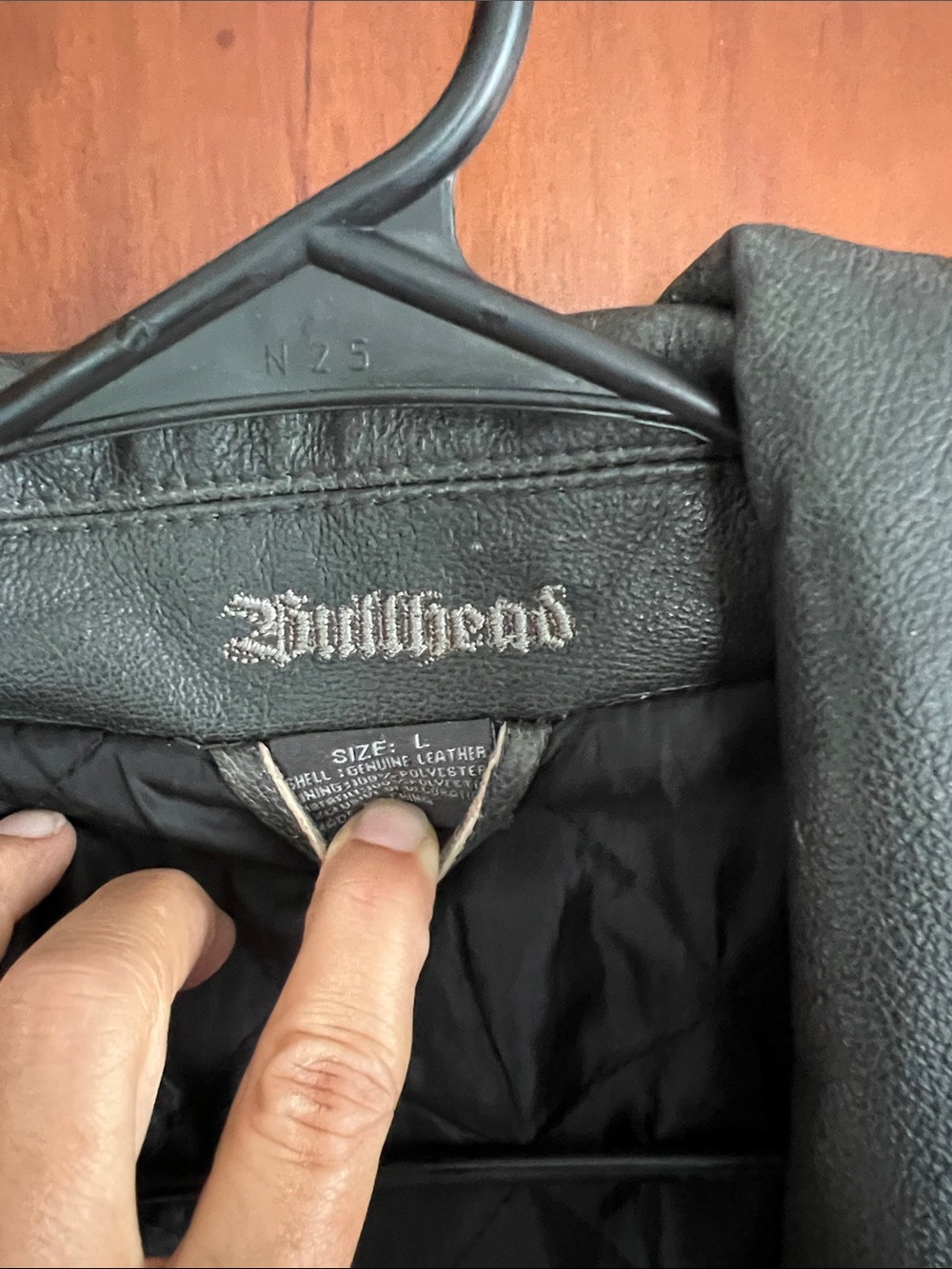 Billabong Black Leather Bomber Jacket - Picture 2 of 5